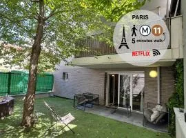 Paris Studio Cosy luxe avec jardin Proche métro