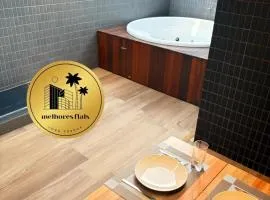 Melhores Flats - Jacuzzi privativa, beira-mar