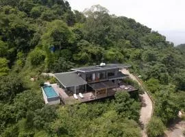 Villa with Stunning Isla Tortuga Ocean View, Near Curu Park & Ferry in Blue Zone