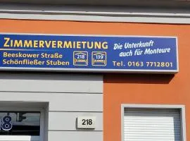 Zimmervermietung Schönfließer Stuben auch für Monteure