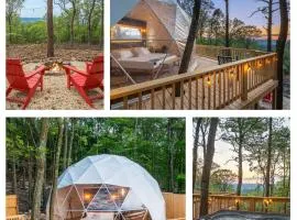 Luxe Dome w Hot Tub King Bed Full Bath & FirePit