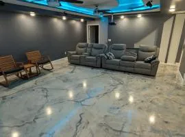 2 bedrooms with movie theater