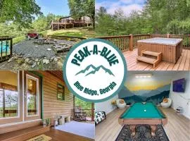 Peak-a-Blue Cabin - Watch Movies from Hot Tub, Mountain View, Bigfoot Bunker Game Room, Fire Pit, Oversized Deck, Screened-in Porch