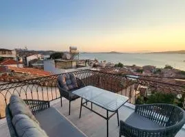 Courtyard Home w Lesvos Island View