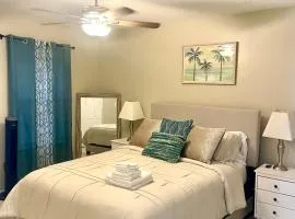 22 min to Beach-2 bd room-Self check in -sleep 6-BBQ-WD