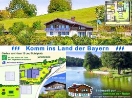 BayerischerWald-Ferien-Blockhaus-Panoramablick-Grafenau Haus im Wald-Vogelthenne 19, fast Alleinlage-ILZtal-Blick nähe Rothauer, Saldenburger, Ebenreuther und Eginger See im Dreiburgenland, unweit der Stadt PASSAU an der Donau Inn und ILZ，位于格拉弗瑙的酒店
