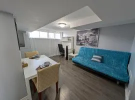 Private 1-Bedroom Basement Apt, 10 Min to Airport ,Big Windows, Separate Entrance