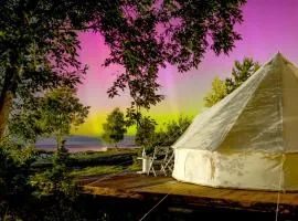 Private Sunset Off-grid tent with outdoor wc and cold shower
