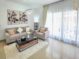 Al Reef Grace 1BR - Stylish Stay with Balcony, Dining & Kitchen Near Al Reef Beac