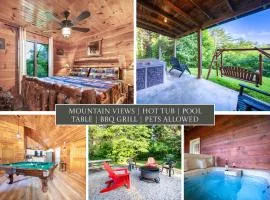 Smoky Mtn Cabin Hot Tub, Game Room & Views