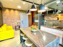 Vista Ampla e Estilo Industrial nesse Lindo Loft、カンポ・グランデのホテル