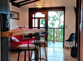 Country cabin with panoramic view among clouds - cabaña refugio entre nubes