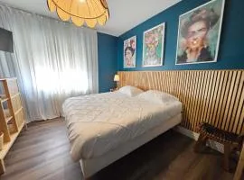 Chambre Jane dans le loft bleu