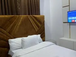 Bright white house studio apartment