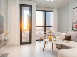 Nest One Luxe, Элитные апартаменты с балконом и видом на фонтан Tashkent City Park 077