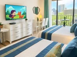 Waikiki Ocean View Studio 3Beds 1 Block to Beach, Tax Included