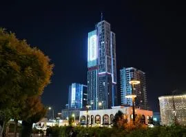 Panoramic view to city with comfort