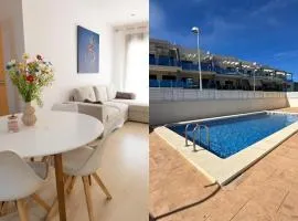 Ground floor apartment on the seafront with pool