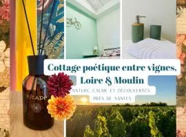 Cottage poétique entre vignes, Loire et moulin