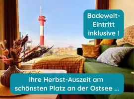 Meerglück am Beltblick Fehmarn - Moderne Ferienwohnung direkt an der Ostsee mit Sauna