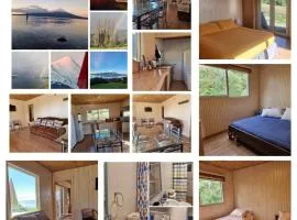Cabaña rústica maravillosa vista al lago Llanquihue y volcán Osorno