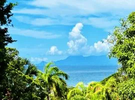 Vue Exclusive Mer et Volcan, Village Vacances avec Plage et Piscine, Les Gwadastudios