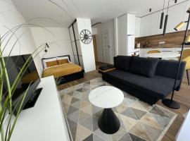 Studija Tauragė pirmas auk&scaron;tas, acomoda&ccedil;&atilde;o com cozinha em Taurage