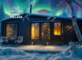 Lapland Landscape XXL Cabin with Nature View, Sauna, Fireplace & Kitchen, Sodankylä, Luosto, Fell Village, chalé em Muonio