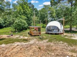 Luxury Geo Dome with Hot Tub Perfect for a Glamping Getaway near Houston, Texas, luxuskemping Coldspring v&aacute;ros&aacute;ban