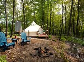 Unique Cozy Bell Tent with Wooden Deck in New York