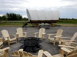 Unforgettable Glamping Getaways in this Covered Wagon in Moore, Oklahoma