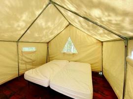 Treehouse-Style Tent Rental in the White Mountain National Forest of New Hampshire, glamping site in Chatham