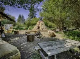 Secluded Riverfront Tipi Retreat Surrounded by Pines in Garden Valley Idaho