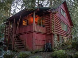 Romantic Log Cabin Rental with Hot Tub near Mount Hood, Oregon, hotel em Rhododendron