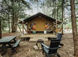 Lakefront Safari Tent with Fire Pit and Sauna in North Woodstock, New Hampshire