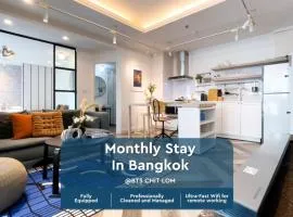 Prime Chidlom 50sqm l Large Kitchen l Walk to BTS l Wifi