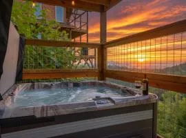 Luxury Smoky Mountain Cabin with Hot Tub and Views