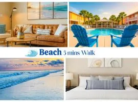 !! SNOWBIRD MONTHLY RATE 2900 !! 5min walk 2 Miramar Beach, Mins to Shopping, Steps to Pool, Patio and Yard, Dog Friendly, 1GB Wifi