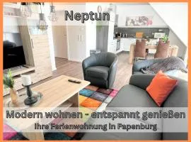 Ferienwohnung "Neptun" Papenburg Balkon Einbauküche Neubau 74 qm Free WiFi 2 Schlafzimmer bis 4 Personen