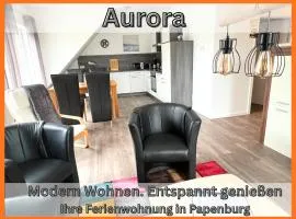 Ferienwohnung "Aurora" Papenburg Großer Balkon Einbauküche Neubau 74 qm Free Wifi 2 Schlafzimmer