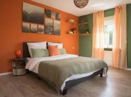 Das orange Haus in der Nähe Frankfurt