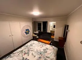 Studio is 2nd door past carport