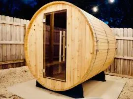 Venetian Beds, Outdoor Barrel Sauna, Hot tub, Cold Plunge