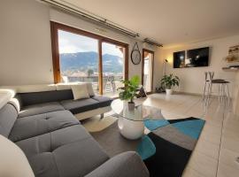Au cœur de St Jorioz, spacieux appartement avec terrasse et vue montagne.