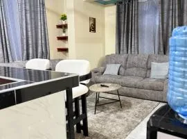 White apartment next to Twin palms apartment