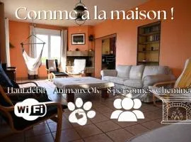 Dogfriendly, grand jardin clos, 4 chambres, grand salon avec cheminée - Larès