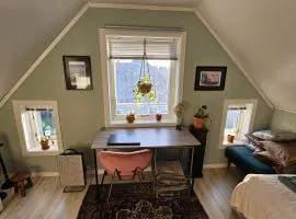 Unique loft apartment, large guestroom, balcony, free parking