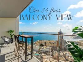 24th Floor Sea View Apart-Hotel in Mercury Tower St Julians