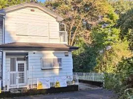 A forest guesthouse with barbecue facilities