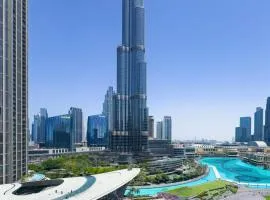 GRANDE RESIDENCES with a direct Burj Khalifa view and Private Fountain Show at 14th floor with DXB AIRPORT VIP Shuttle